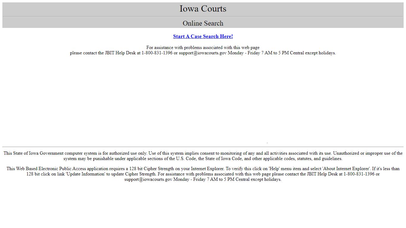 Iowa Courts Online Search